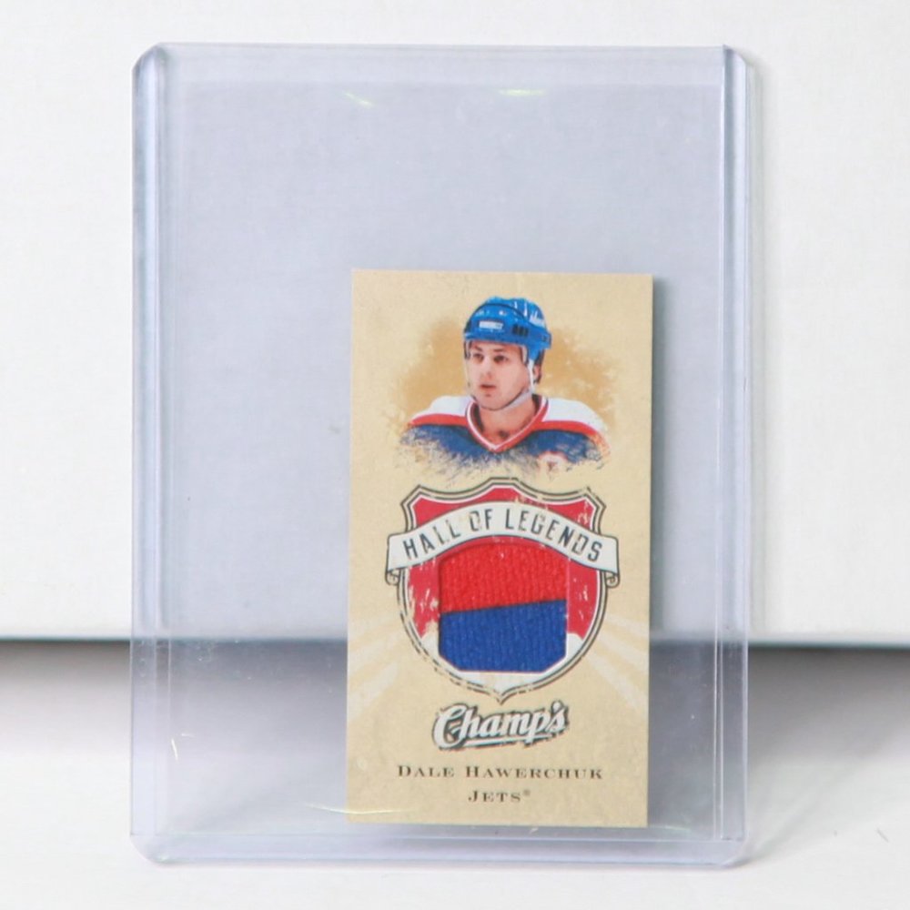Dale Hawerchuk Mini Champ's Hall of Legends Event Worn Jersey Card Winnipeg Jets